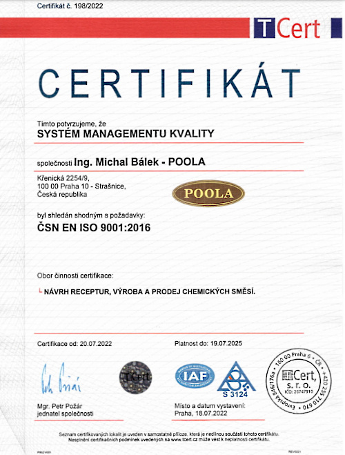 Certifikát ISO